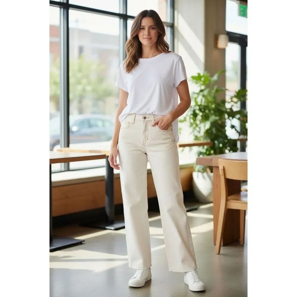 ✨Cloud Ten Asymmetrical Off White Sz Small Denim✨